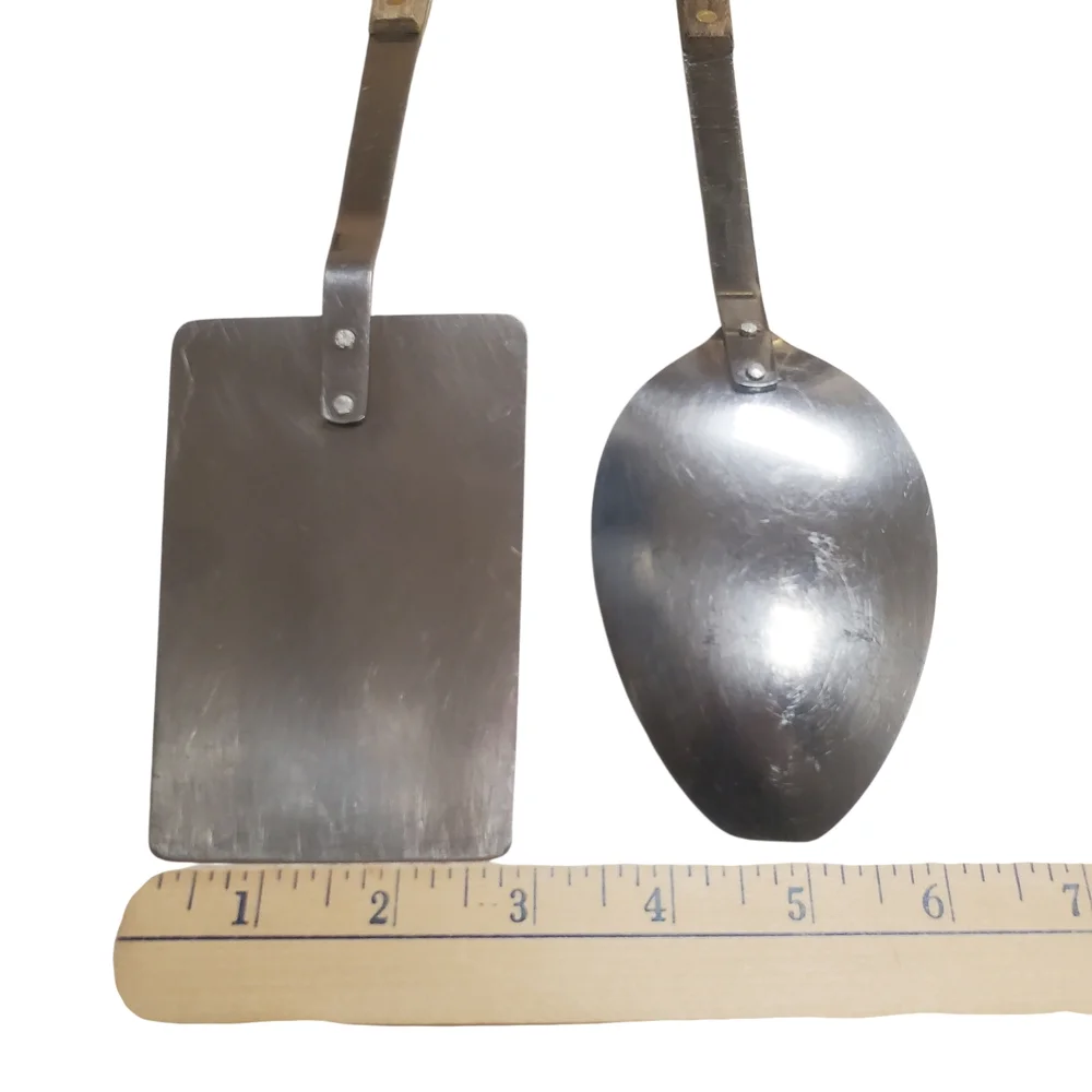MCM Stainless Steel Utensil Set with Wooden Handles. Spoon & Spatula. Japan. - Picture 5 of 7